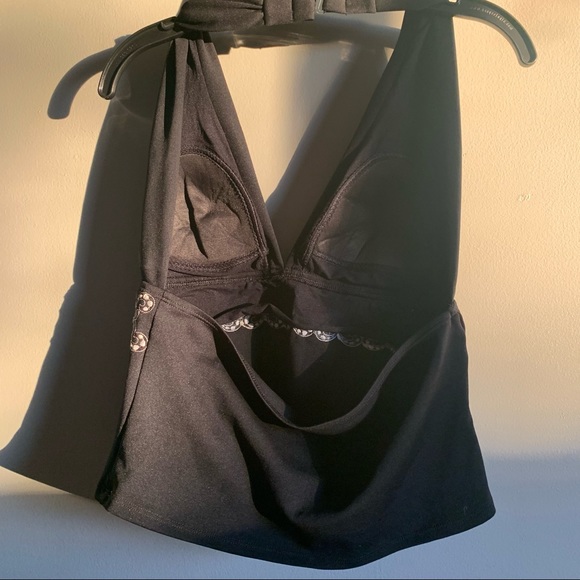 Y2K STYLE BLACK HALTER TOP Size 14 - Picture 4 of 4